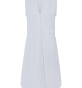 77952 Cotton Deluxe Button Front Tank Gown - 511 Blue Glow